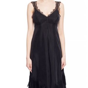 All Saints Skylar Dress in Black Pinstripes NWT 4